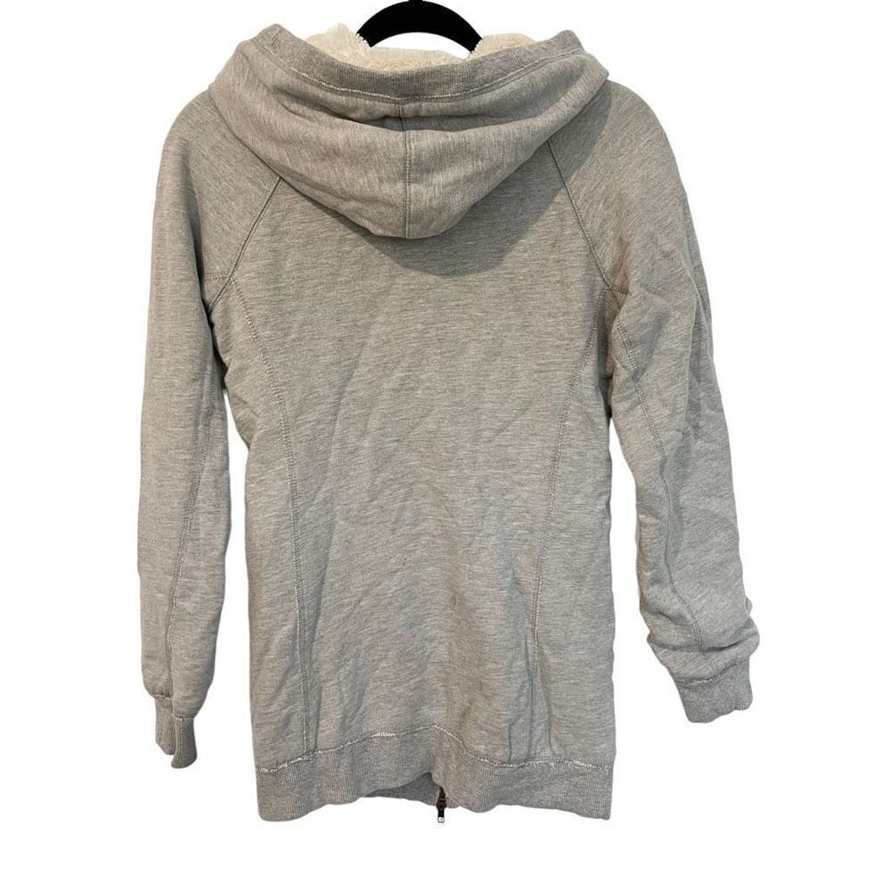 New Era Teen Women's Juniors Sherpa Fleece Lined Zip Up Hooded Sweatshirt Gray S - Picture 7 of 7